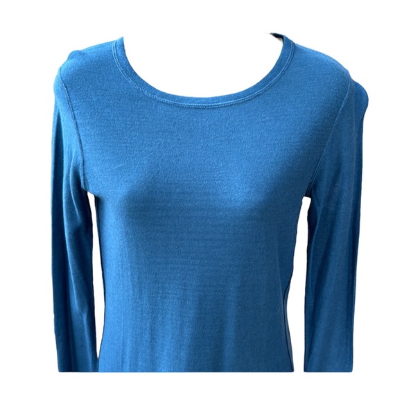KOKUN blue long sleeve scoop neck cashmere& bamboo sweater, size S, NWOT - Picture 2 of 9